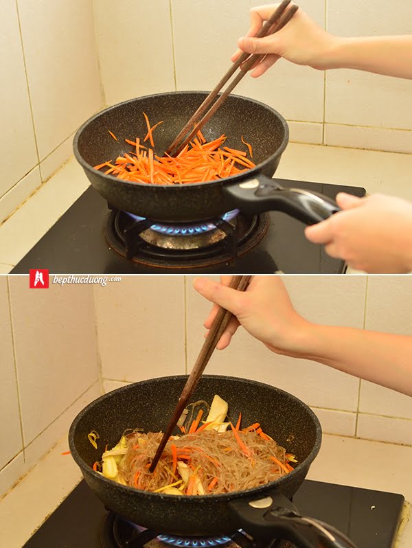 miến xào rau nấm