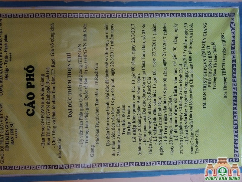 Lễ Tang ĐĐ Thích Thiện Chí